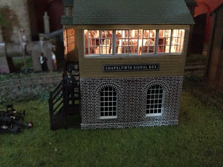 Signal box with interior by James Trotter on the exhibition layout 'Chapelfirth'.\\n\\n19/09/2016 10:22